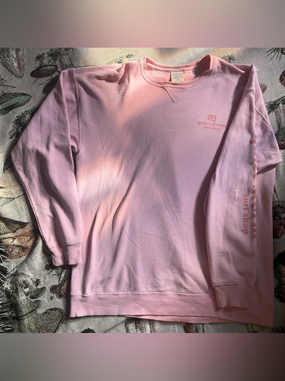 Quiet Storm Oversized Pink Cotton Sweatshirt
